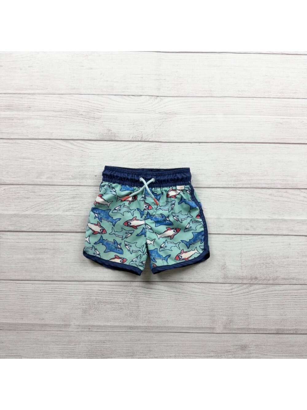 Cat & Jack Baby Boys Shark Print Swim Shorts Mesh Lining Multicolor 12-18 Months